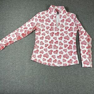 IBKUL Red and White Heart Print Sun Shirt